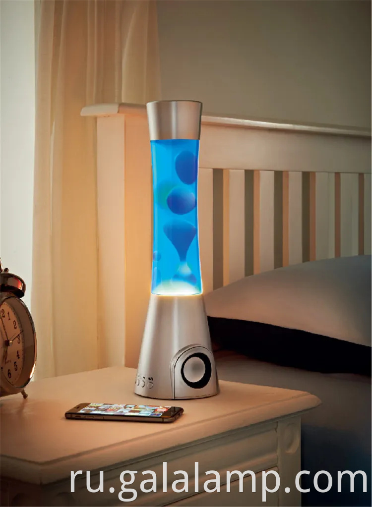 Высококачественная спальня с красочной лавовой лампой и светом